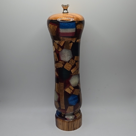 Other - Pepper Mill Grinder Wooden and Mosaic Design